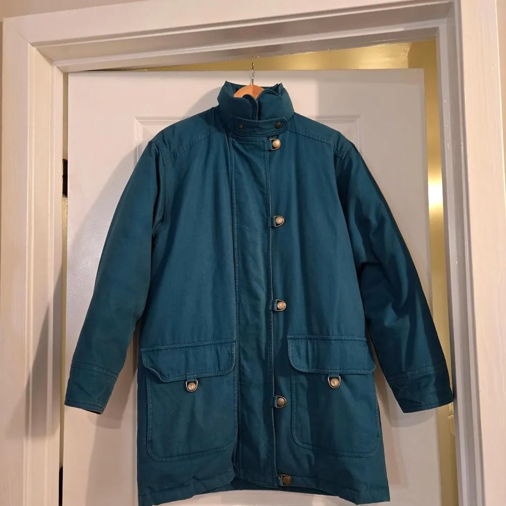 Eddie Bauer Goose Down Overcoat, Dark Teal by Eddie Bauer, photographed by Sniffing Dog Vintage